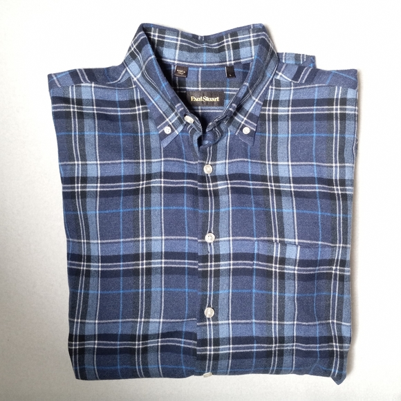 Paul Stewart button flannel shirt men's size Large made in Italy - Picture 4 of 8